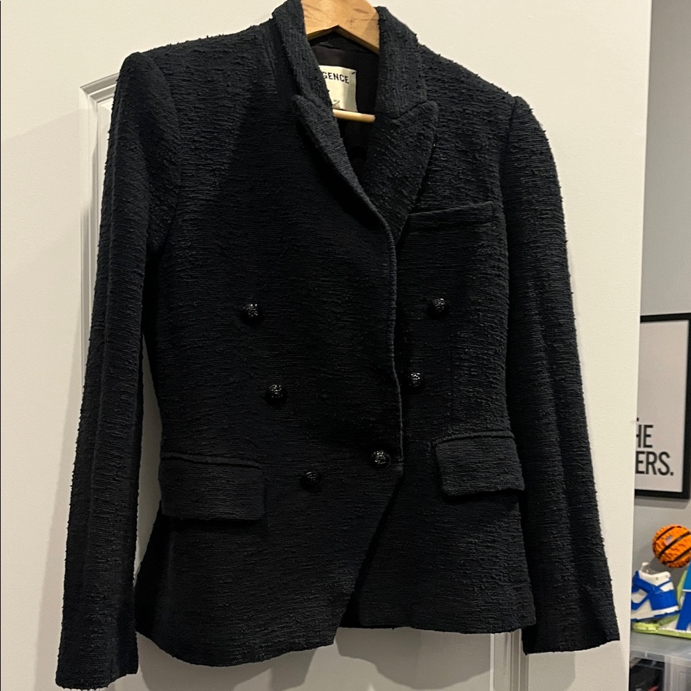 L’ Agence Black Double-Breasted Jacket